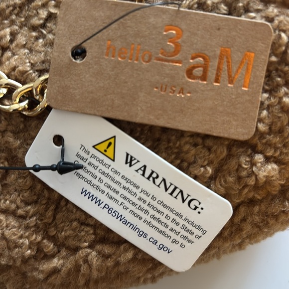 Hello 3 am Tan Fuzzy Crossbody Bag - Picture 12 of 16